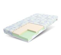 FDM Smile - Matelas en Mousse à Froid - 80 x 190 cm - Hauteur 10 cm - Dureté H3 - Certifié Öko-Tex - Housse Lavable - Housse de Matelas en Latex - Housse de Matelas pour Enfant - Motif Dinosaure