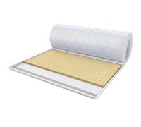 FDM Surmatelas en latex mousse froide 120 x 200 cm Dureté H2 Hauteur env. 4 cm Convient aux personnes allergiques Certifié Öko-Tex Blanc