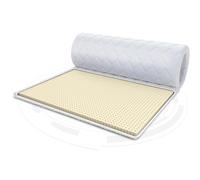 FDM Surmatelas Latex Max Topper 200x200 cm Dureté H3 Épaisseur 2 cm Antiallergique Oeko-Tex Blanc