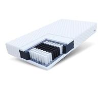 FDM Treviso Matelas à ressorts ensachés respirant 7 zones en mousse Violet Hauteur 17 cm Dureté 3/moyenne 60-100 kg Housse lavable en jersey Premium, Weiß, 100 x 200 cm