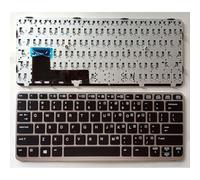 FDMOZRE Clavier d'ordinateur Portable américain pour HP Elitebook 820 G1 G2 720 725 735502-031 730541-001 776451-031(Silver Frame US)