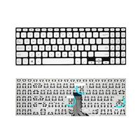 FDMOZRE Clavier d'ordinateur Portable Russe américain avec rétroéclairage pour ASUS pour VivoBook S15 S530UA S5300FN X530M K530FA Y5100UB S5300U S5300F X530UF/UA(US Silver)