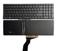 FDMOZRE Clavier d'ordinateur Portable Russe/américain/Britannique/Espagnol/Latin pour HP 15-BS 15-BR 15-BW 15T-BR 15Q-BU 15T-BS 15Z-BW 250 G6 255 256 258(Gray US Backlit)