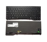 FDMOZRE Clavier rétroéclairé Portugais (Interface utilisateur américaine) pour Fujitsu Lifebook U747 U748 U749 E448 E449 E548 E749(PT Backlit NoPoint)