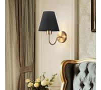 FDOIUTU Appliques Murales avec Abat-Jour en Tissu,Lampe Murale élégante et simple,E27 Applique murale en métal,pour chambres d'hôtel Chambre Salon,Escalier,Couloir,Sentier (noir)