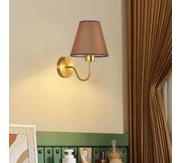 FDOIUTU Appliques Murales avec Abat-Jour en Tissu,Lampe Murale élégante et simple,E27 Applique murale en métal,pour chambres d'hôtel Chambre Salon,Escalier,Couloir,Sentier (brun)
