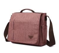 FDOIUTU Ce sac messager moderne en similicuir avec de multiples poches et une fermeture magnétique est parfait pour les hommes comme pour les femmes (Marron)