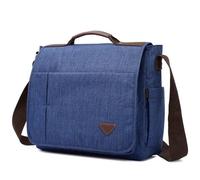 FDOIUTU Ce sac messager moderne en similicuir avec de multiples poches et une fermeture magnétique est parfait pour les hommes comme pour les femmes (Bleu foncé)