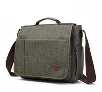 FDOIUTU Ce sac messager moderne en similicuir avec de multiples poches et une fermeture magnétique est parfait pour les hommes comme pour les femmes (Vert kaki)