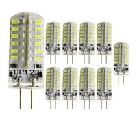 FDOIUTU Paquete de 10 bombillas LED G4 de DC, haz de 360° multiesfera, casquillo de dos clavijas, sin parpadeo, ideales para la iluminación de dormitorios y habitaciones (Luz blanca fría)