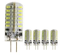 FDOIUTU Paquete de 5 bombillas LED G4 de DC, de alto brillo y con múltiples cuentas: ahorro de energía y sin parpadeos, ideales para iluminar salones y escritorios de oficina (Luz blanca fría)