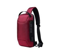 FDOIUTU Sac messager antivol avec port USB, compartiment pour tablette, cadenas à combinaison, sac messager multi-compartiments, sac bandoulière grande capacité (Rouge)