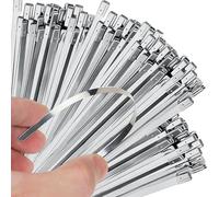 FDOSIJFOS Colliers de Serrage en Acier Inoxydable, Attaches de Serrage en Acier Inoxydable argenté for échappement, Anneau Fixation autobloquant Robuste, 40 pièces(100pcs,4.6 * 200mm)