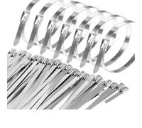 FDOSIJFOS Colliers de Serrage en Acier Inoxydable, Organiseur de Serre-câbles Robuste et réutilisable en métal CA, autobloquant, Multifonction, Acier Inoxydable(4.6 * 300mm)