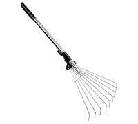 FDOSIJFOS râteau à Gazon, Râteau à Gazon, râteau de Jardin avec Manche, râteaux, Extensible for Un Nettoyage Rapide, Mauvaises Herbes Portable, Balayage des Feuilles et mortes, en Fer for désherber