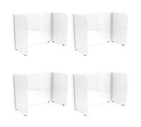 FDP Lot de 4 séparateurs de table en acrylique transparent pour enfants, 40,6 cm de hauteur (40,6 cm) ; trois panneaux contre les éternuements, la toux, les paroles, protection de bureau en plexiglas, barrière de protection pour table ou comptoir - Petit format