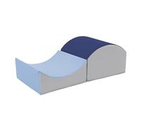 FDP SoftScape Lot de 2 grimpeurs incurvés à l'intérieur et à l'extérieur, structure de jeu actif d'intérieur pour les tout-petits et les enfants, mousse souple sûre pour ramper et glisser, bleu marine