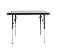 FDP Table d'activités rectangulaire pour école et bureau (61 x 91,4 cm), pieds standard avec glissières pivotantes, hauteur réglable de 48,3 à 76,2 cm ; boîte simple d'expédition rapide - Dessus gris