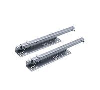 FDQAMLKX Coulisses de tiroir Robustes 450 mm, à roulement à Billes, Double Extension, capacité de Charge 45 kg, Ouverture et Fermeture en Douceur, idéales pour Les armoires, 1 Paire, Finition argenté