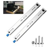 FDQAMLKX Coulisses de tiroir Robustes avec Verrouillage, capacité de Charge de 120 kg, Extension complète de 650 mm (26"), Rails à Billes pour Camping-Cars, Montage latéral, vis industrielles Incluse