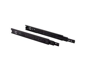 FDQAMLKX Glissières de tiroir à Billes métalliques 350 mm (14 Pouces), Rails Noirs Robustes, capacité de Charge de 50 kg, coulissement Fluide, kit Clavier 4 pièces pour Une Installation Facile