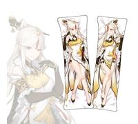 FDSAD Housse de Coussin Genshin Impact Ningguang Housse de Coussin en Tissu Peluche Court Double Face Anime Dakimakura