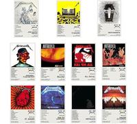FDSFE Affiche Metallica Couverture d'album Édition limitée sur toile - Décoration murale imprimée pour salon, chambre à coucher (lot de 11) Sans cadre 30 x 45 cm