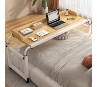 FDSGEEE Table De Lit avec roulettes D'ordinateur Portable Bureau Réglable en Hauteur avec Grande Table Roulante Table De Lit Médical(Color:chêne)