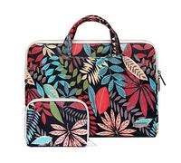 fdsmall 15,6 Zoll Laptop-Hülle, Canvas Computer Bag Case Protective Notebook Case Briefcase Cover Carrying Case Compatible with MacBook Air, MacBook Pro, Tablet PC, Ultrabook, Netbook (Rote Blätter)