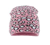 fdsmall Beanie Hat for Women Animal Print Beanie Hat Soft Stretch Knitted Cold Hats Unisex Winter Cheetah Headwear (Pink)