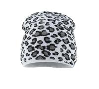 fdsmall Beanie Hat for Women Animal Print Beanie Hat Soft Stretch Knitted Cold Hats Unisex Winter Cheetah Headwear (Grey)