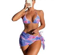 fdsmall Bikini Set Brésilien Taille Basse Corde Triangle Trois Pièces Hawaii Tie Dye Gauza Pantalons De Bain