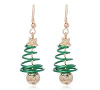 fdsmall boucle d'oreille de Noël arbre Dangle boucles d'oreille étoile goutte d'oreille Stud perles rouges vertes Dangle étoile boucles d'oreille arbre en spirale cadeaux (02)