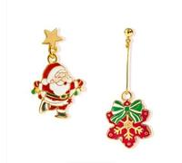 fdsmall boucle d'oreille de Noël arbre Dangle boucles d'oreille étoile goutte d'oreille Stud perles rouges vertes Dangle étoile boucles d'oreille arbre en spirale cadeaux (29)