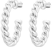 fdsmall Boucles d'oreilles pour filles - Cartilage léger - Petit anneau en zircone cubique - Mini Twist Hoop Huggie - Bijoux pour femmes et filles, Acier allié