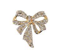 fdsmall Bow collier broche scintillante cristal creux perle arc pin ruban broche badge femmes strass accessoire bijoux (20)