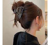 fdsmall Fermagli per capelli per donne Fermagli per capelli a mano fantasma nero con disegno del teschio Fermagli per capelli per capelli spessi capelli sottili Accessori (Black)