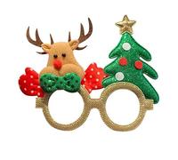 fdsmall Monture de lunettes de Noël à paillettes, Lunettes de fête de Noël à paillettes, Lunettes de costume de Noël Lunetterie Souvenirs de fête et Décorations de vacances de Noë (01)