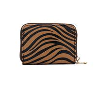 fdsmall Portefeuille Titulaire de Carte de crédit, Cuir léopard Petite Fermeture éclaire compacte Poche Porte-Monnaie Cartes Cas Fentes de Monnaie Plier Poche accordéon (Khaki Zebra)