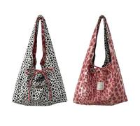 fdsmall Sac fourre-tout réversible 2 en 1 motif léopard | Sac à bandoulière de grande capacité pour femme | Sac à main élégant et léger pour l'école, le travail, la gym et les voyages