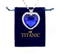 fdsmall Titanic Cœur de l'Océan Collier Amour Cœur Pendentif Collier pour toujours Pendentif Saphir Cristal Brillant Zircon Bijoux Cadeaux pour Femmes, as show, Métal, Saphir