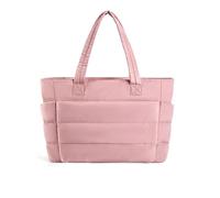 fdsmall Tote Bag for Women with Zipper, Lightweight Puffy Tote Bag with Compartments Quilted Shoulder Bag Handbag for Work,Shopping,Gym,Travel (Pink)