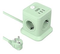 FDTEK 7-en-1 Cube Multiprise, 4 Prises 2500W/10A, 2 USB-A et 1 USB-C
