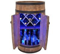 FDTMGW Bar Baril Rustique avec éclairage à LED RVB et Porte-vin Armoire à vin à vin de 80 cm avec Draft bière et Support de Whisky en Bois décor du Bar à la Maison pour Le vin et la bière