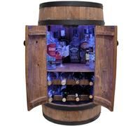 FDTMGW Barre de Baril Rustique avec casier à vin et éclairage LED RVB Armoire de Bar à la Maison 80 x 50 cm