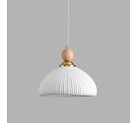 FDTMGW Chandelier en céramique à Rayures Blanches Nouveaux Salon de Salle à Manger de Style Chinois Bar Pendentif Light E27 Source légère Salon Chambre étude Balcon Simple tête de tête de tête