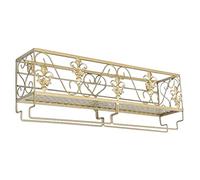 FDTMGW Rack de vin en Fer forgé étagère Suspendue pour Le Salon Bar Restaurant décor Gold 50 * 17 * 10cm de Stockage de Verre à vin