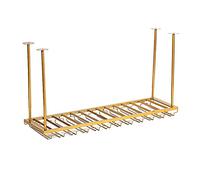 FDTMGW Rack de vin Suspendu en Fer à Fer forgé avec Porte-Verre de Plafond en métal réglable pour décoration de Cuisine élégante Or 120 cm x 35 cm x 8 cm