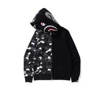 FDTURES 24ss Couple Mode Casual Tops BAP Marque De Mode Japonaise Shark Fish Head Splice Nightlight Hommes Femmes Sweat À Capuche Zip Polaire Sweat - Shirt Veste-color2||XL