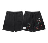 FDTURES 24ss Couple Mode Shorts Lettre Panda Imprimé À La Main Peint Plume Hommes Loose Casual Shorts Couple Quinta-color2||S